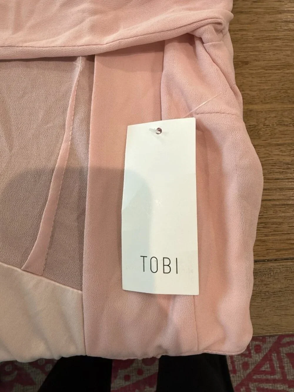 NWT Tobi Blush Pink Deep V-Neck Long Sleeve Maxi Dress - Size XS